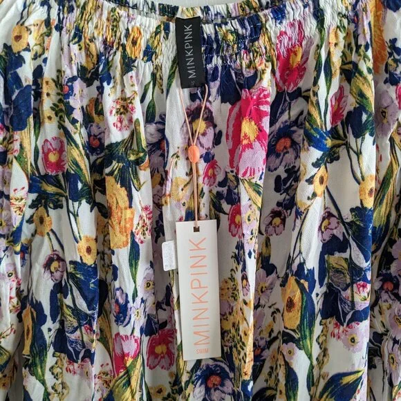 MINKPINK NWT Off the Shoulder Smells Like Summer Floral Dress Sz M - Picture 8 of 8